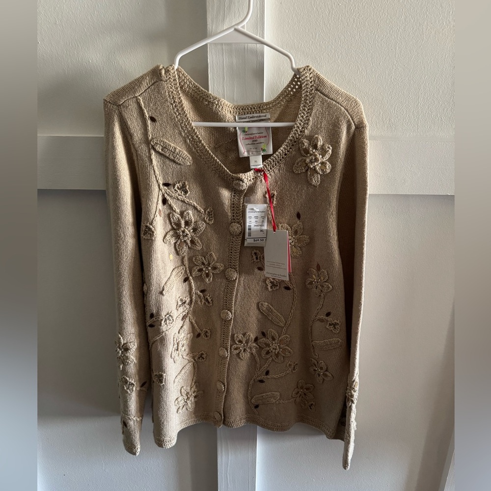 Christopher & Banks 2010 Limited Edition Hand Embroidered Christmas Cardigan